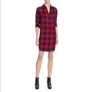 Rails Bianca red & blue flannel button down shirt dress women’s size small